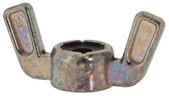 Value Collection - #8-32 UNC, Zinc Plated, Zinc Alloy Nylon-Insert Locking Wing Nut - Grade 2, 1.031" Wing Span, 1/2" Wing Span - Apex Tool & Supply