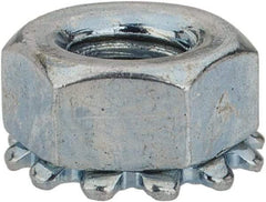 Value Collection - M4x0.7, Zinc Plated, Steel Hex Nut with External Tooth Washer - 8.2mm Washer Diam, 7mm Width Across Flats - Apex Tool & Supply