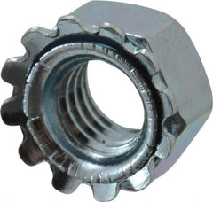 Value Collection - M5x0.8, Zinc Plated, Steel Hex Nut with External Tooth Washer - 9.5mm Washer Diam, 8mm Width Across Flats - Apex Tool & Supply
