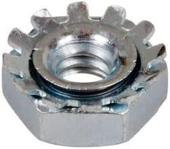 Value Collection - M6x1, Zinc Plated, Steel Hex Nut with External Tooth Washer - 11.5mm Washer Diam, 10mm Width Across Flats - Apex Tool & Supply