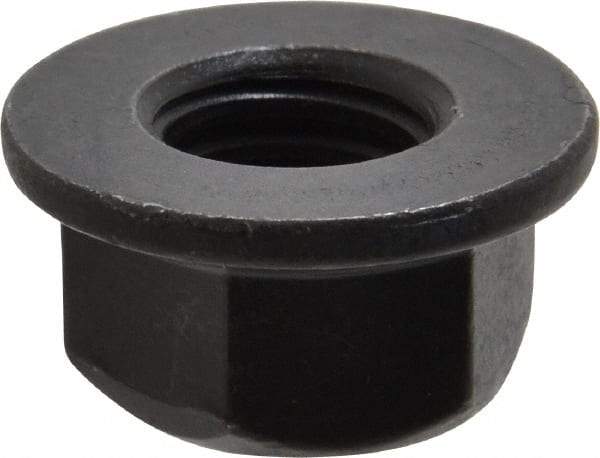 Value Collection - 1/2-13 UNC Grade G Hex Flange Lock Nut with Distorted Thread - 3/4" Width Across Flats, 27/64" High, Phosphate & Oil Finish - Apex Tool & Supply