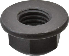 Value Collection - 5/8-11 UNC Grade G Hex Flange Lock Nut with Distorted Thread - 15/16" Width Across Flats, 11/16" High, Phosphate & Oil Finish - Apex Tool & Supply