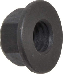 Value Collection - 3/8-16 UNC Grade G Hex Flange Lock Nut with Distorted Thread - 9/16" Width Across Flats, 27/64" High, Phosphate & Oil Finish - Apex Tool & Supply