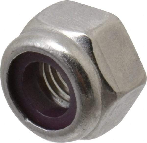 Value Collection - 1/4-28 UNF 18-8 Hex Lock Nut with Nylon Insert - 7/16" Width Across Flats, 5/16" High - Apex Tool & Supply