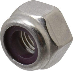 Value Collection - 1/4-28 UNF 18-8 Hex Lock Nut with Nylon Insert - 7/16" Width Across Flats, 5/16" High - Apex Tool & Supply