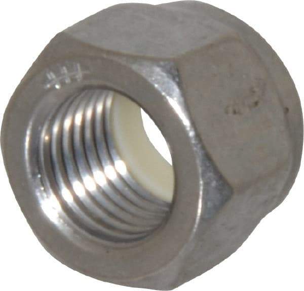 Value Collection - 3/8-24 UNF 18-8 Hex Lock Nut with Nylon Insert - 9/16" Width Across Flats, 29/64" High, Uncoated - Apex Tool & Supply