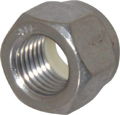 Value Collection - 3/8-24 UNF 18-8 Hex Lock Nut with Nylon Insert - 9/16" Width Across Flats, 29/64" High, Uncoated - Apex Tool & Supply