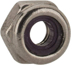 Value Collection - #5-40 UNC 18-8 Hex Lock Nut with Nylon Insert - 1/4" Width Across Flats, Uncoated - Apex Tool & Supply