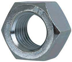 Value Collection - 1-1/2 - 12 UNF Steel Right Hand Hex Nut - 2-1/4" Across Flats, 1.317" High, Zinc-Plated Finish - Apex Tool & Supply
