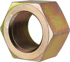 Value Collection - 1-3/4 - 12 UN Steel Right Hand Hex Nut - 2-3/4" Across Flats, 1-1/2" High, Zinc Yellow Dichromate Finish - Apex Tool & Supply