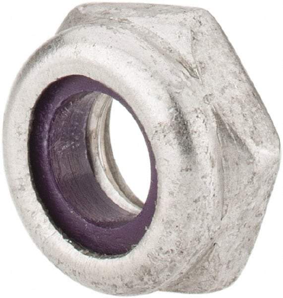 Value Collection - 1/4-20 UNC 18-8 Hex Lock Nut with Nylon Insert - 7/16" Width Across Flats, 13/64" High, Uncoated - Apex Tool & Supply