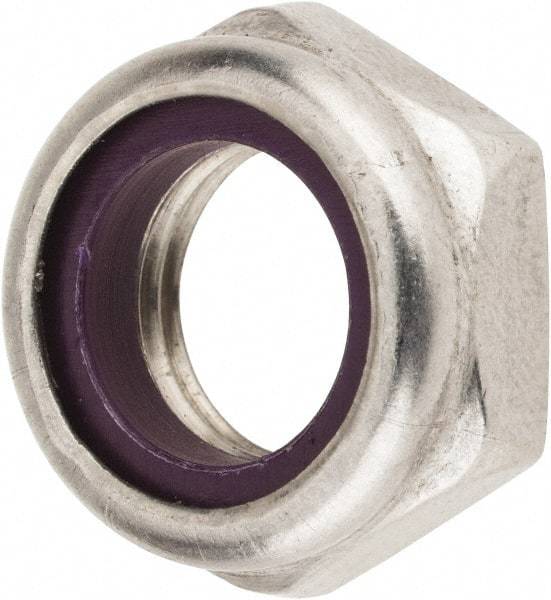 Value Collection - 1/2-20 UNF 18-8 Hex Lock Nut with Nylon Insert - 3/4" Width Across Flats, 5/16" High, Uncoated - Apex Tool & Supply