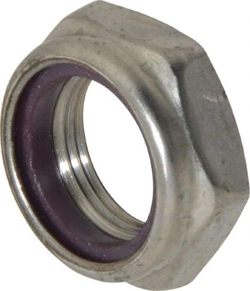 Value Collection - 1-14 UNF 18-8 Hex Lock Nut with Nylon Insert - 1-7/16" Width Across Flats, 35/64" High, Uncoated - Apex Tool & Supply