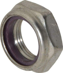 Value Collection - 1-14 UNF 18-8 Hex Lock Nut with Nylon Insert - 1-7/16" Width Across Flats, 35/64" High, Uncoated - Apex Tool & Supply