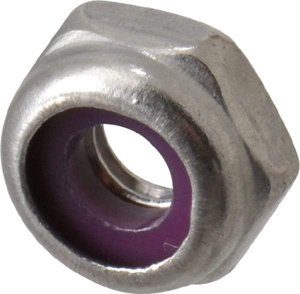 Value Collection - #10-32 UNF 18-8 Hex Lock Nut with Nylon Insert - 3/8" Width Across Flats, 3/16" High, Uncoated - Apex Tool & Supply