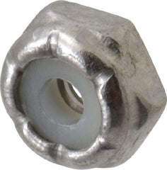 Value Collection - #4-40 UNC 18-8 Hex Lock Nut with Nylon Insert - 1/4" Width Across Flats, 1/8" High - Apex Tool & Supply