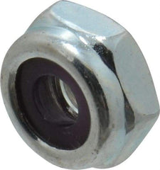 Value Collection - #10-24 UNC Grade 2 Hex Lock Nut with Nylon Insert - 3/8" Width Across Flats, 3/16" High, Zinc-Plated Finish - Apex Tool & Supply