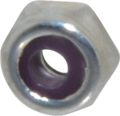Value Collection - #4-40 UNC Grade 2 Hex Lock Nut with Nylon Insert - 1/4" Width Across Flats, 1/8" High, Zinc-Plated Finish - Apex Tool & Supply