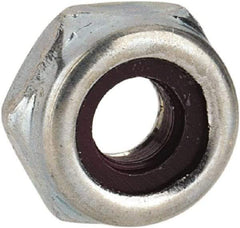 Value Collection - #5-40 UNC Grade 2 Hex Lock Nut with Nylon Insert - 1/4" Width Across Flats, 1/8" High, Zinc-Plated Finish - Apex Tool & Supply