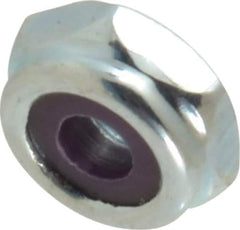 Value Collection - #6-32 UNC Grade 2 Hex Lock Nut with Nylon Insert - 5/16" Width Across Flats, 9/64" High, Zinc-Plated Finish - Apex Tool & Supply