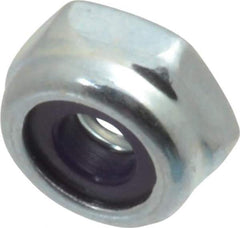 Value Collection - #8-32 UNC Grade 2 Hex Lock Nut with Nylon Insert - 11/32" Width Across Flats, 3/16" High, Zinc-Plated Finish - Apex Tool & Supply