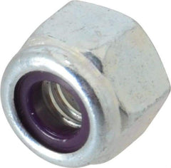 Value Collection - 5/16-18 UNC Grade 2 Heavy Hex Lock Nut with Nylon Insert - 9/16" Width Across Flats, 7/16" High, Zinc-Plated Finish - Apex Tool & Supply