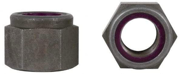 Value Collection - 1-8 UNC Grade 2 Heavy Hex Lock Nut with Nylon Insert - 1-5/8" Width Across Flats, 1-9/32" High, Zinc-Plated Finish - Apex Tool & Supply