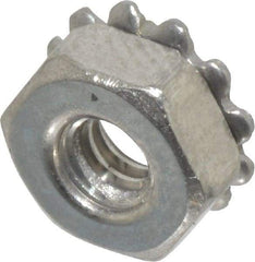Value Collection - #4-40, 0.109" High, Uncoated, Stainless Steel Hex Nut with External Tooth Washer - 9/32" Washer Diam, 1/4" Width Across Flats, Grade 18-8 - Apex Tool & Supply
