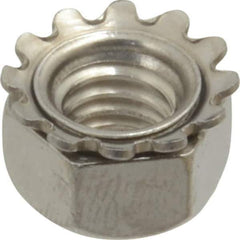 Value Collection - 5/16-18, 0.328" High, Uncoated, Stainless Steel Hex Nut with External Tooth Washer - 37/64" Washer Diam, 1/2" Width Across Flats, Grade 18-8 - Apex Tool & Supply