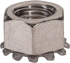 Value Collection - 3/8-16, 0.391" High, Uncoated, Stainless Steel Hex Nut with External Tooth Washer - 21/32" Washer Diam, 9/16" Width Across Flats, Grade 18-8 - Apex Tool & Supply
