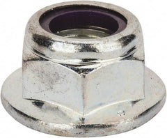Value Collection - 3/4-10 UNC Grade 2 Hex Flange Lock Nut with Nylon Insert - 1-1/8" Width Across Flats, 13/16" High, Zinc-Plated Finish - Apex Tool & Supply