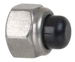 Value Collection - #8-32 UNC, 11/32" Width Across Flats, Uncoated, Stainless Steel Acorn Nut - 23/64" Overall Height, Nylon Insert Type, Grade 18-8 - Apex Tool & Supply