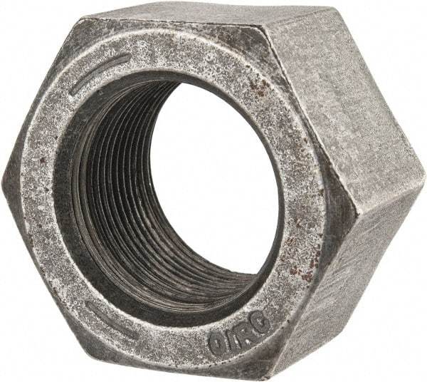 Value Collection - 1-1/2 - 12 UNF Steel Right Hand Hex Nut - 2-1/4" Across Flats, 1.317" High, Uncoated - Apex Tool & Supply