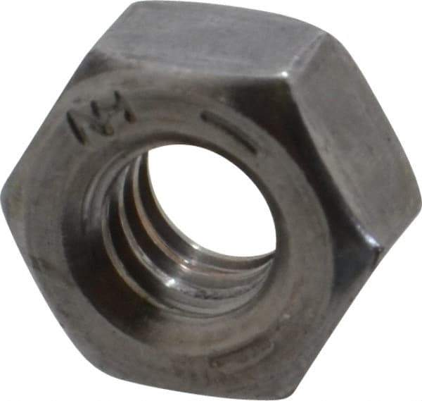Value Collection - 1/4-20 UNC Steel Right Hand Hex Nut - 7/16" Across Flats, 0.226" High, Uncoated - Apex Tool & Supply