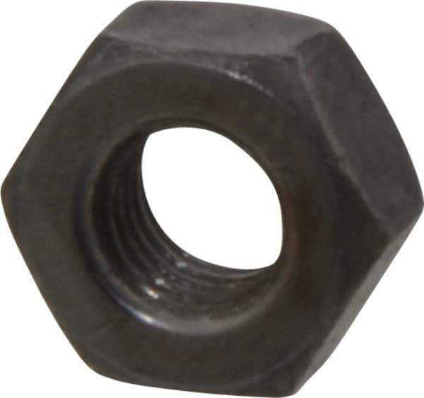 Value Collection - 1/4-28 UNF Steel Right Hand Hex Nut - 7/16" Across Flats, 7/32" High, Uncoated - Apex Tool & Supply