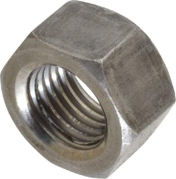 Value Collection - 3/8-24 UNF Steel Right Hand Hex Nut - 9/16" Across Flats, 21/64" High, Uncoated - Apex Tool & Supply