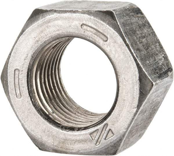 Value Collection - 9/16-18 UNF Steel Right Hand Hex Nut - 7/8" Across Flats, 0.496" High, Uncoated - Apex Tool & Supply