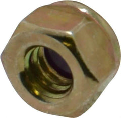 Value Collection - 1/4-20 UNC Grade 8 Hex Lock Nut with Nylon Insert - 7/16" Width Across Flats, 5/16" High, Zinc Yellow Dichromate Finish - Apex Tool & Supply