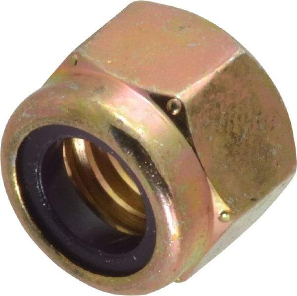 Value Collection - 3/8-16 UNC Grade 8 Hex Lock Nut with Nylon Insert - 9/16" Width Across Flats, 29/64" High, Zinc Yellow Dichromate Finish - Apex Tool & Supply