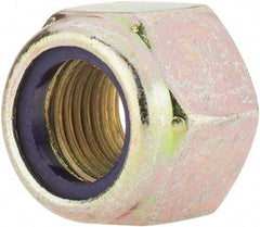 Value Collection - 1/2-20 UNF Grade 8 Hex Lock Nut with Nylon Insert - 3/4" Width Across Flats, 19/32" High, Zinc Yellow Dichromate Finish - Apex Tool & Supply