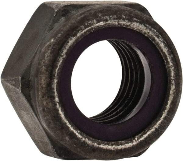 Value Collection - 5/16-24 UNF Grade 8 Hex Lock Nut with Nylon Insert - 1/2" Width Across Flats, 11/32" High, Uncoated - Apex Tool & Supply