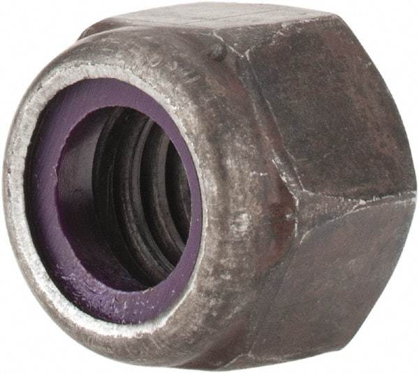 Value Collection - 3/8-16 UNC Grade 8 Hex Lock Nut with Nylon Insert - 9/16" Width Across Flats, 29/64" High, Uncoated - Apex Tool & Supply
