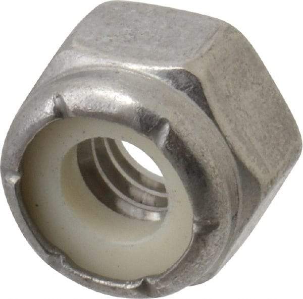 Value Collection - 1/4-20 UNC 316 Hex Lock Nut with Nylon Insert - 7/16" Width Across Flats, 5/16" High - Apex Tool & Supply