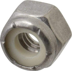 Value Collection - 1/4-20 UNC 316 Hex Lock Nut with Nylon Insert - 7/16" Width Across Flats, 5/16" High - Apex Tool & Supply