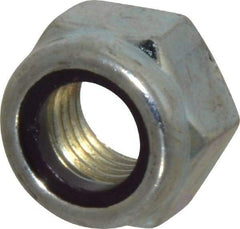 Value Collection - M12x1.50 Metric Fine Grade 8 Hex Lock Nut with Nylon Insert - 12mm High, Zinc-Plated Finish - Apex Tool & Supply