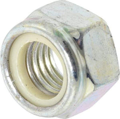 Value Collection - M18x2.50 Metric Coarse Grade 8 Hex Lock Nut with Nylon Insert - 18.5mm High, Zinc-Plated Finish - Apex Tool & Supply