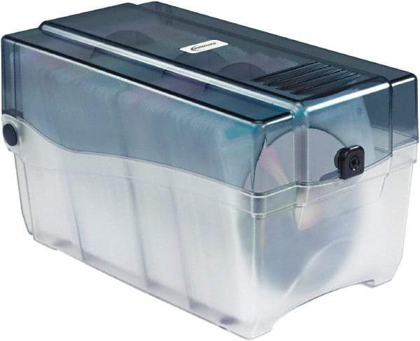 innovera - 1 Compartment, 6.4 Inch Wide x 11-3/4 Inch Deep x 6.6 Inch High, CD/DVD Storage Case - Plastic, Clear and Smoke - Apex Tool & Supply