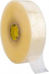 3M - 72mm x 914m Clear Rubber Adhesive Sealing Tape - Polypropylene Film Backing, 2.5 mil Thick, 30 Lb Tensile Strength, Series 373 - Apex Tool & Supply