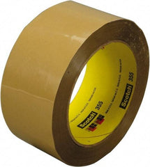 3M - 72mm x 50m Tan Rubber Adhesive Sealing Tape - Polyester Film Backing, 3.4 mil Thick, 67 Lb Tensile Strength, Series 355 - Apex Tool & Supply