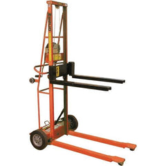 Wesco Industrial Products - 750 Lb Capacity, 62" Lift Height, Adjustable Forks Option for Triple Truck Manually Operated Lift - Apex Tool & Supply